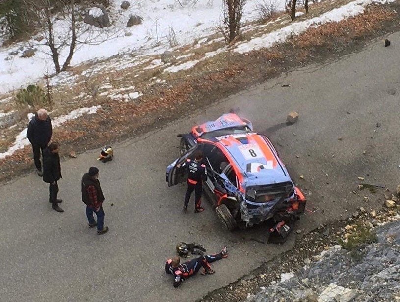 wrc hyundai crashes and tanak walks away unhurt automacha wrc hyundai crashes and tanak walks