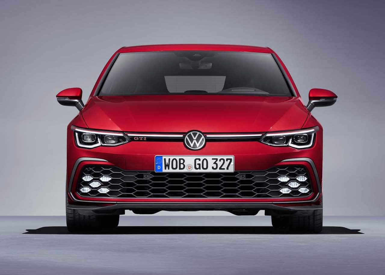 2021 Volkswagen Golf GTi Mk8 in red