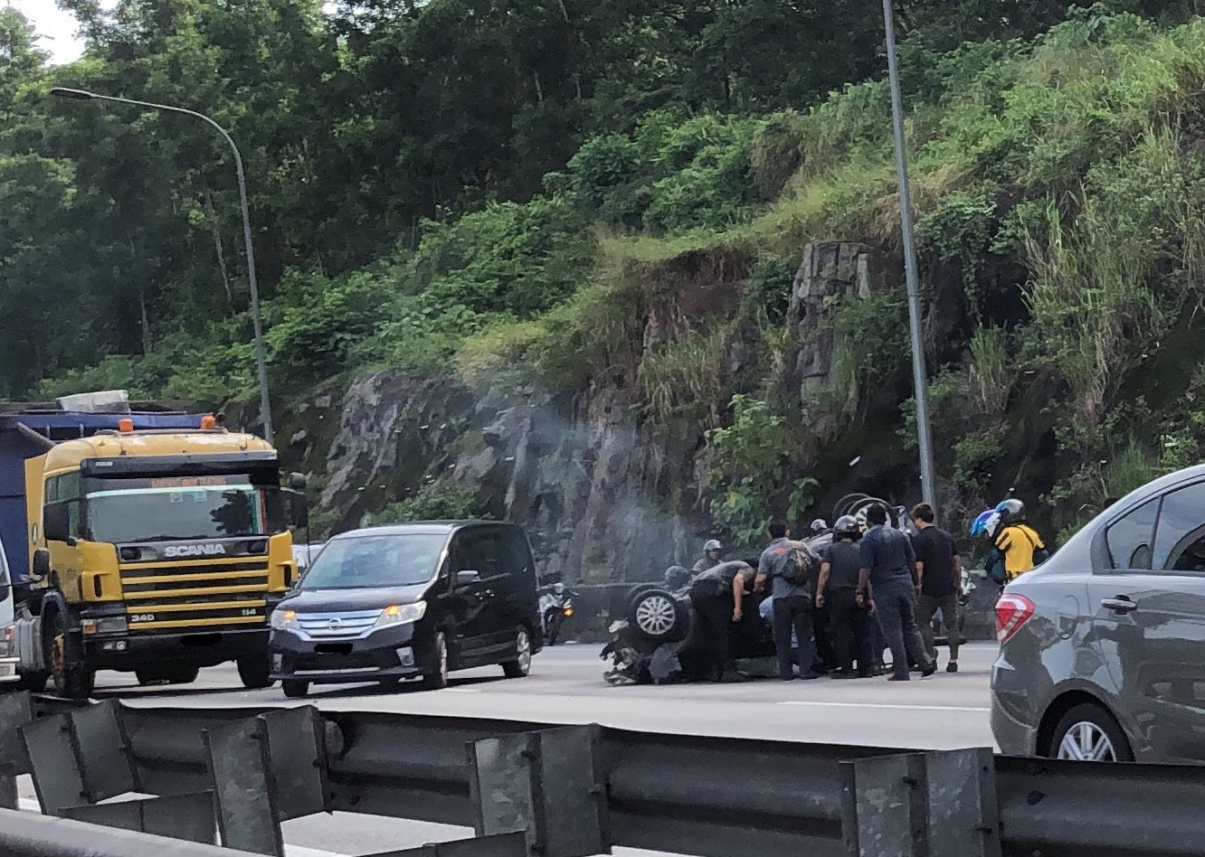 Car accident on PLUS highway