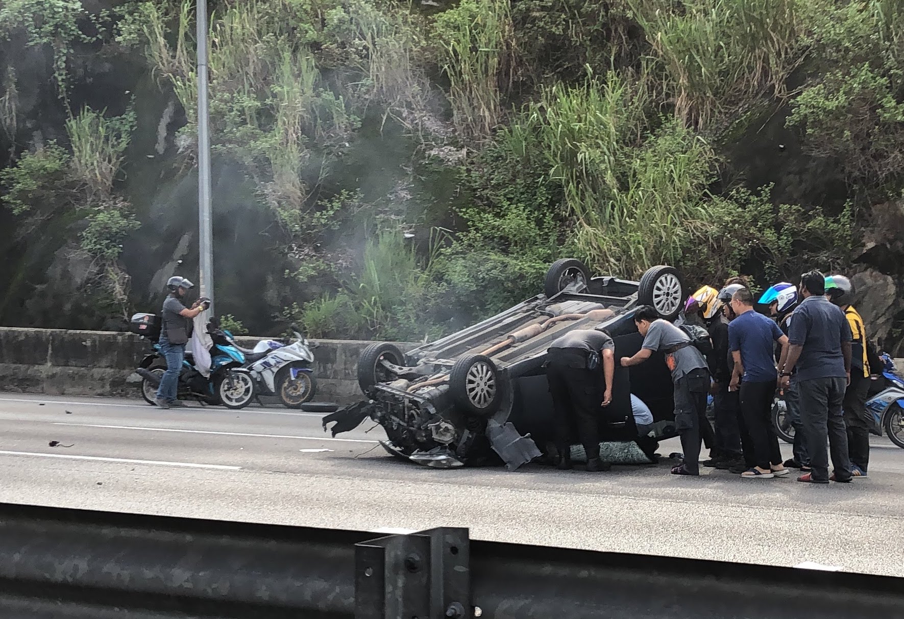 Car accident on PLUS highway