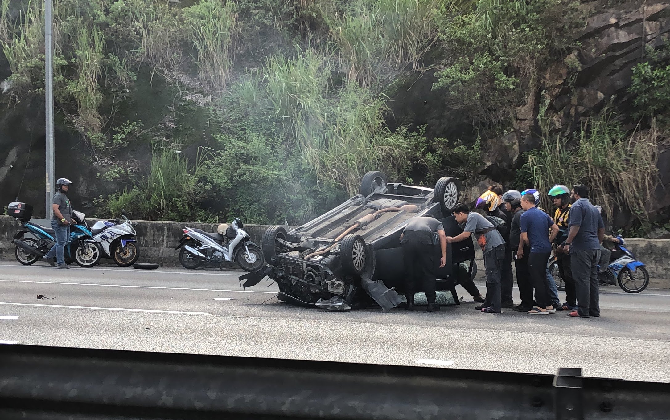 Car accident on PLUS highway