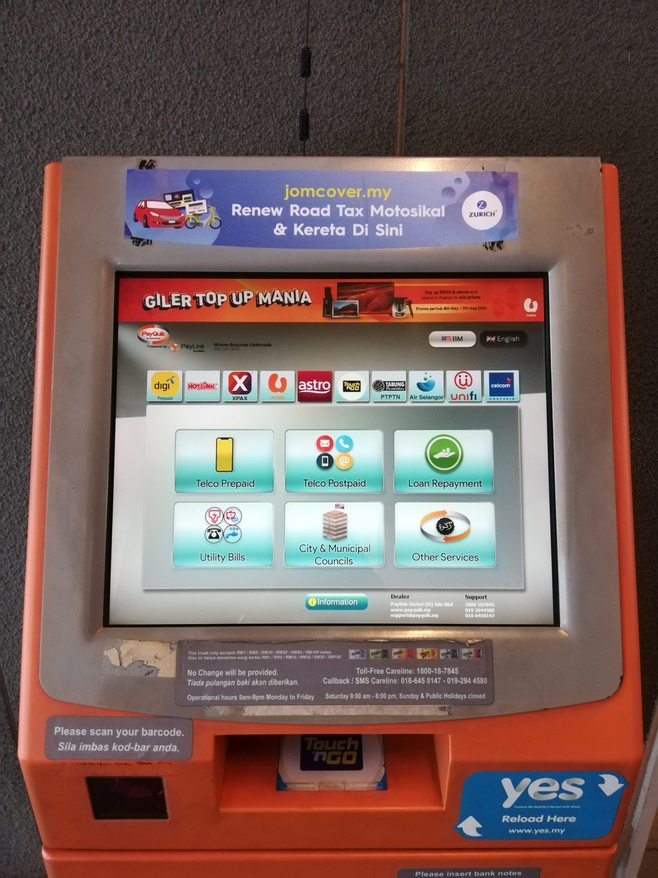 Payquik Road Tax and Insurance Renewal Kiosk Launched Automacha