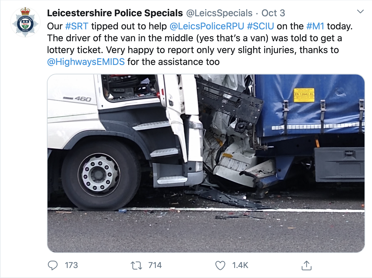 Van Driver Survives After Sandwiched Between Two Lorries Automacha