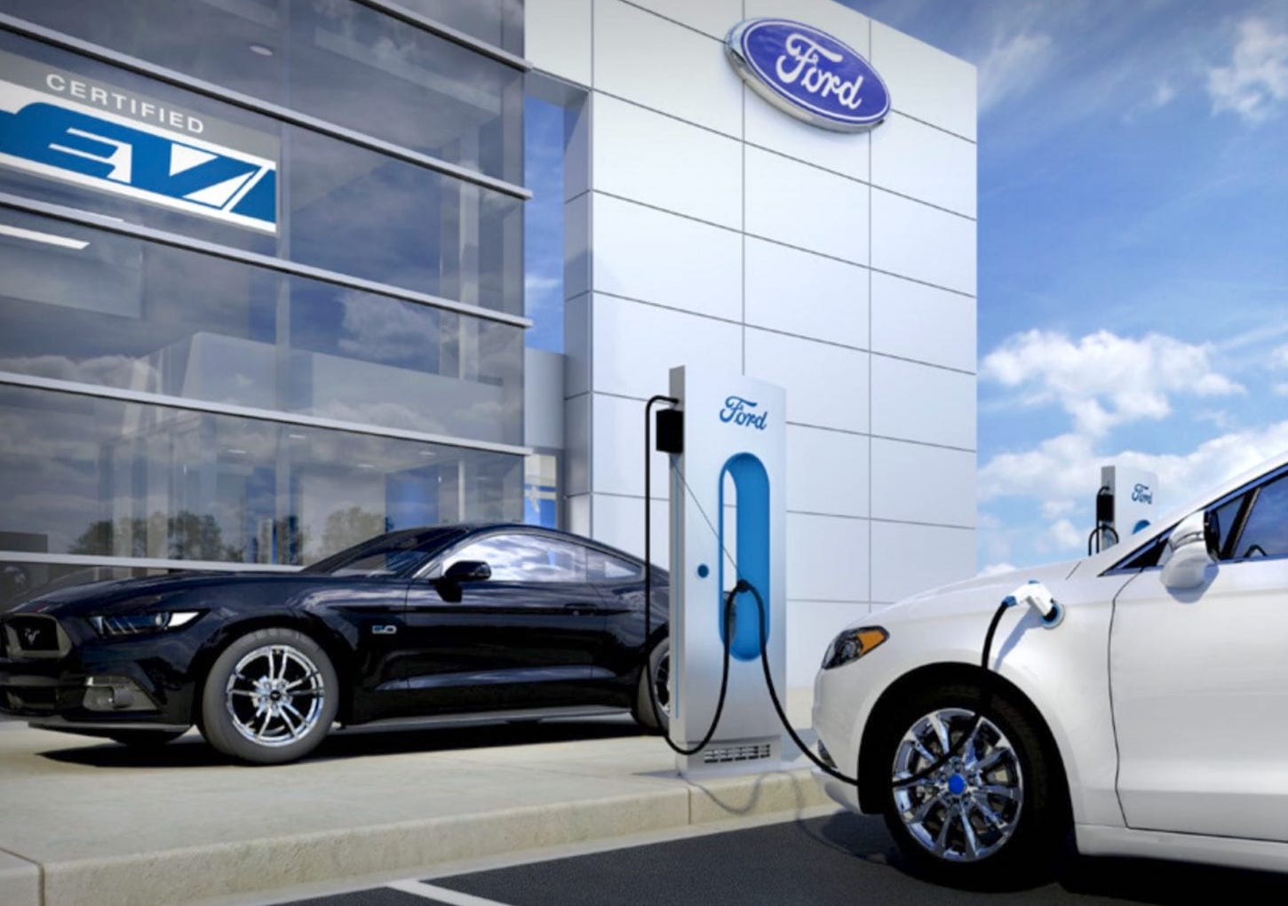 រូបភាព៖ Sample Picture of Ford at the fast charging station (Automacha) 