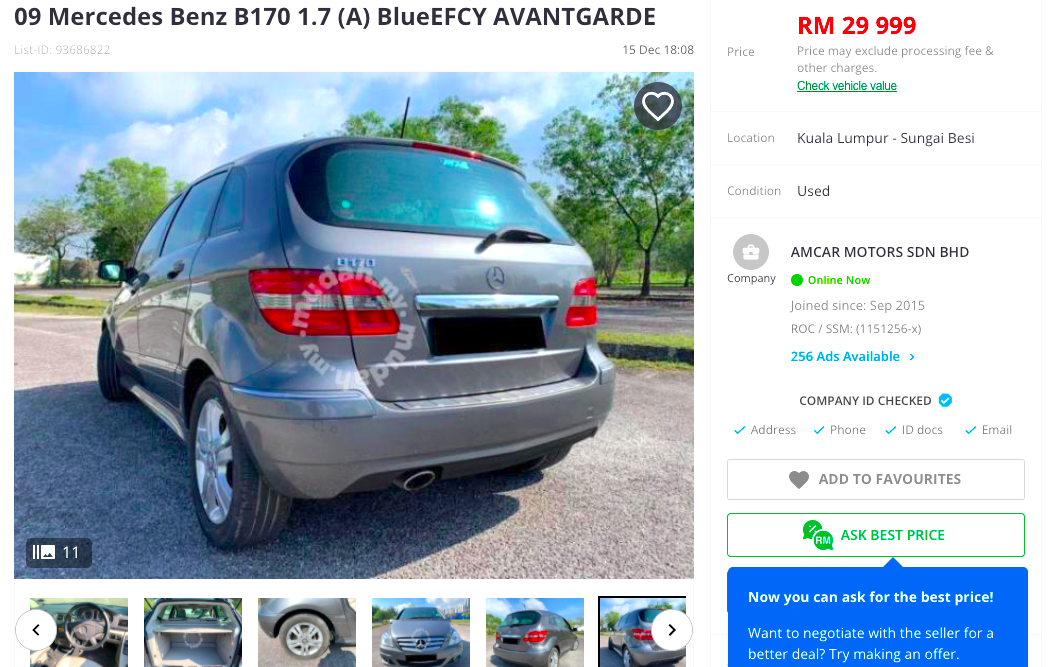 Mercedes B-Class 170_used 