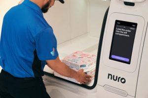 Nuro autonomous delivery vehicle inside