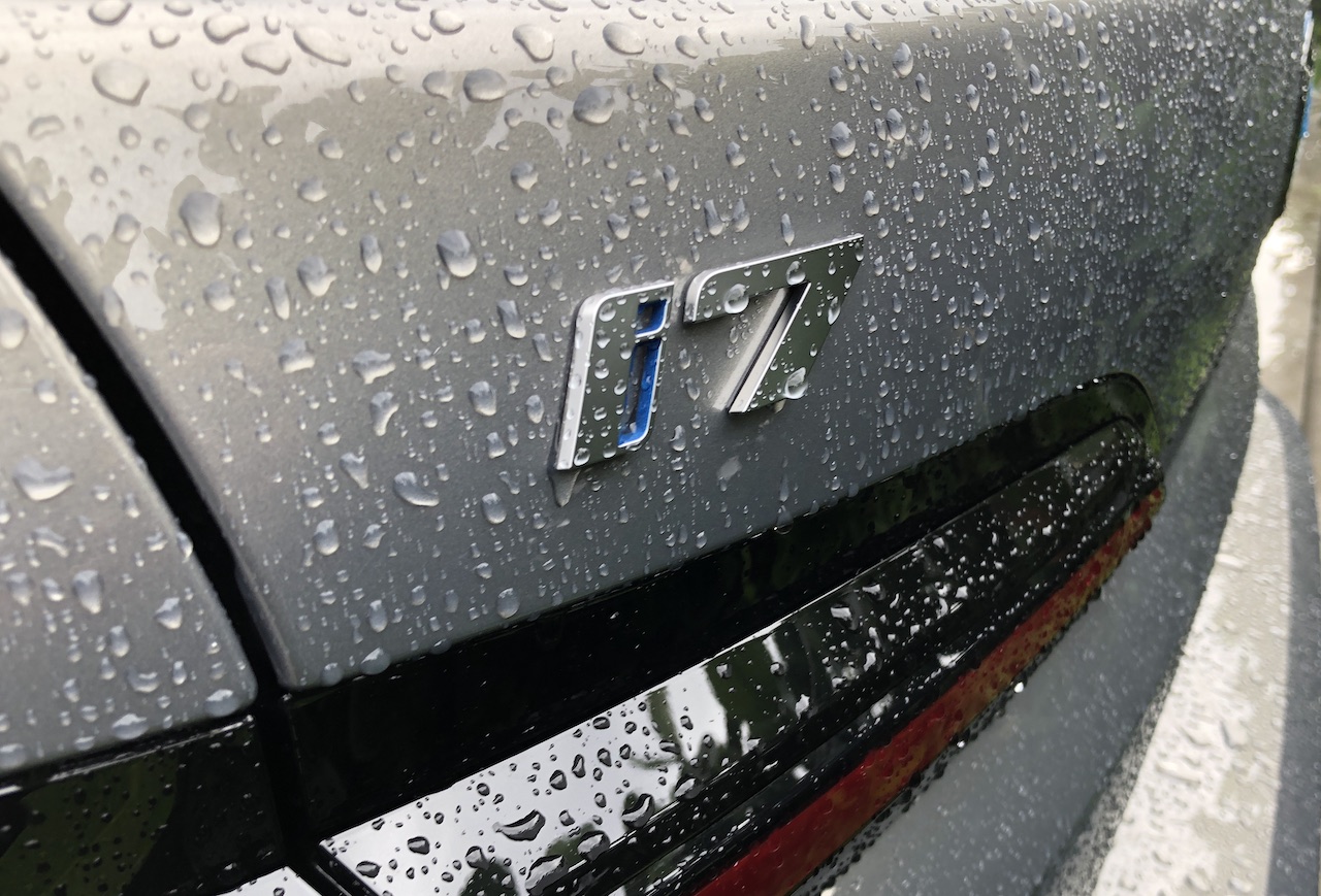 BMW i7 Electric Sedan badge