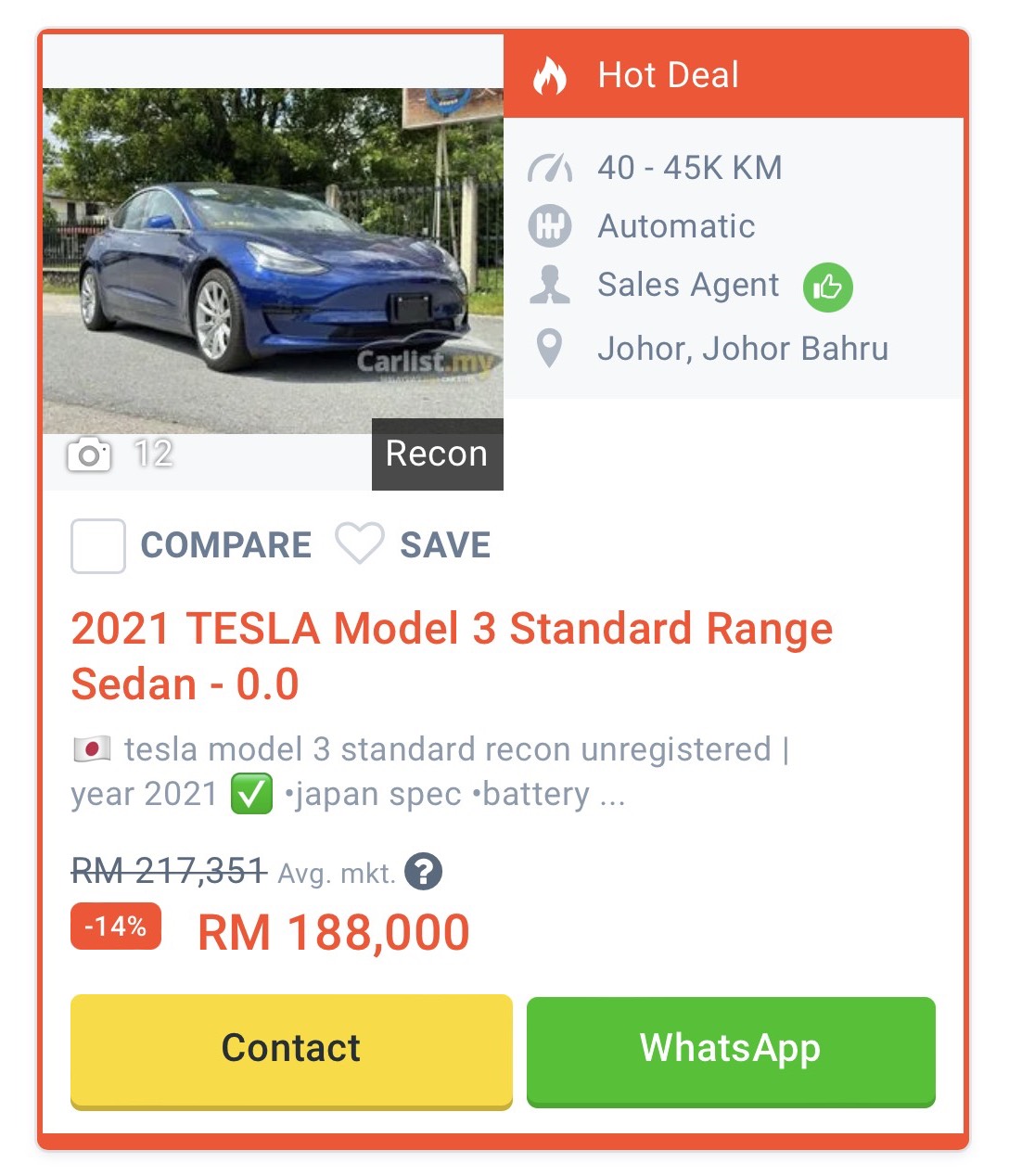 Tesla Used Value In Malaysia